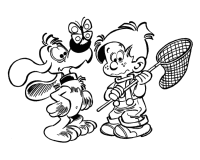 A coloring page of boule et bill